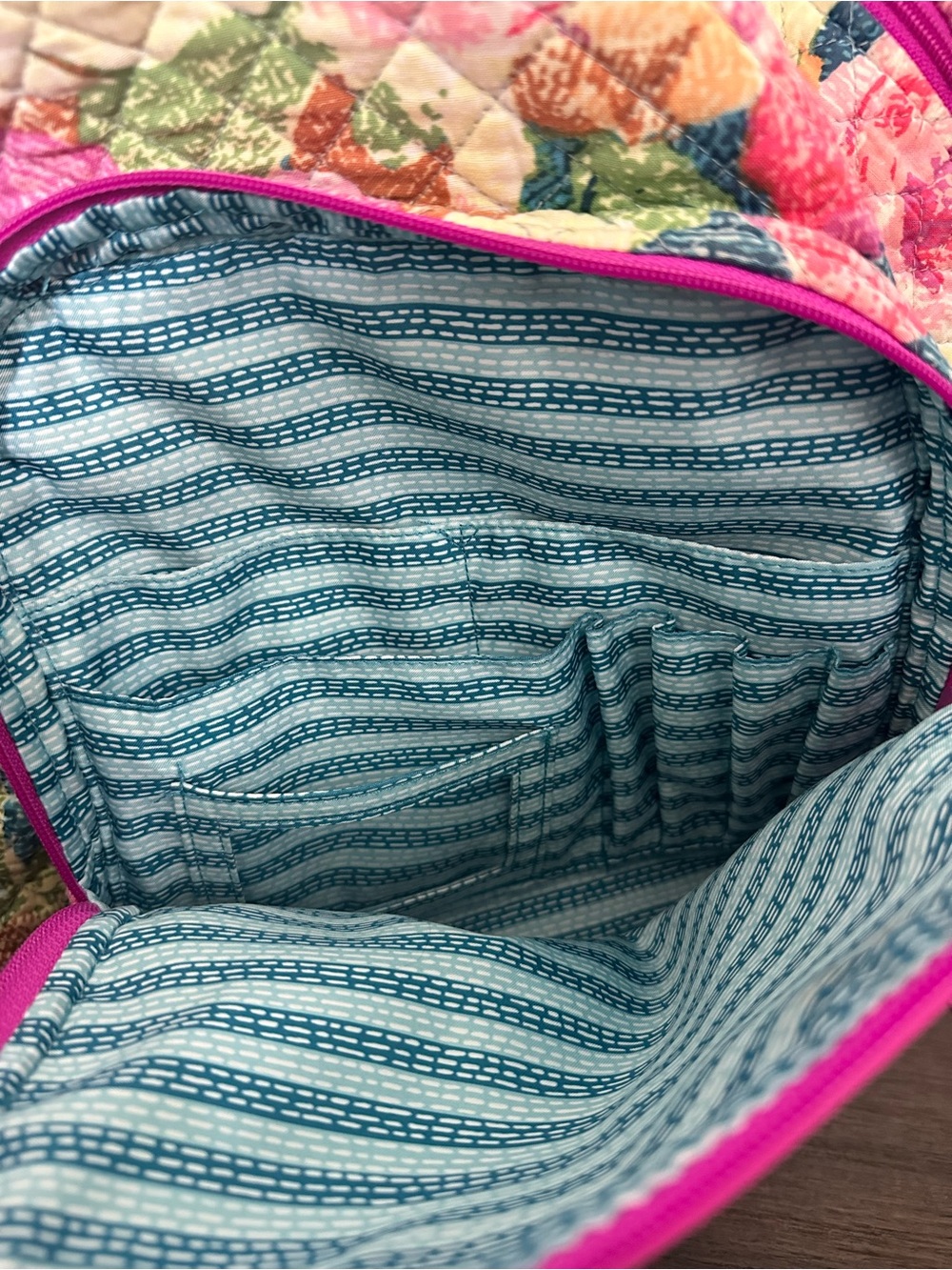 Vera Bradley Multicolor Pink Floral Quilted Backpack - Picture 4 of 6